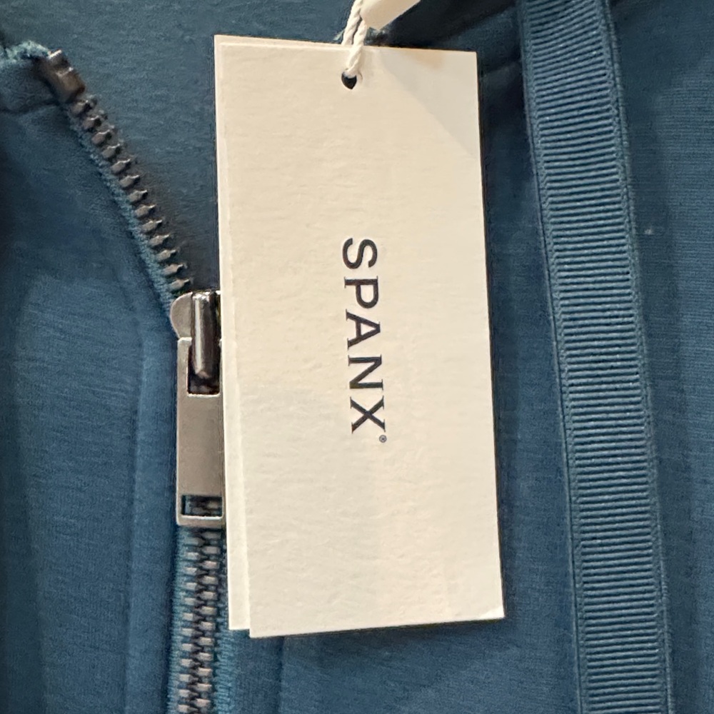 NWT SPANX Air Essentials Brushed Teal Hoodie - Picture 3 of 5